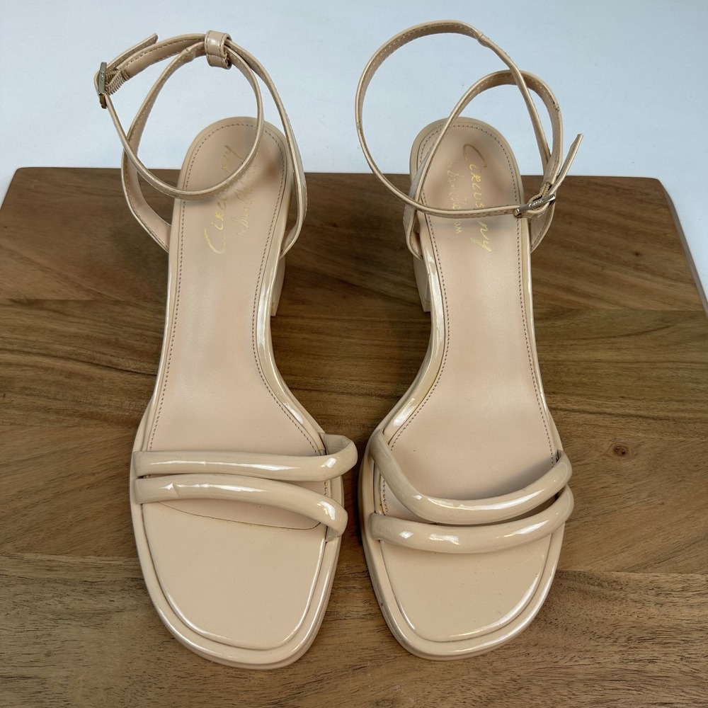 Womens Circus Sam Edelman Hartlie Beige Faux Leather Heels‎ Sandals Size 9.5 M